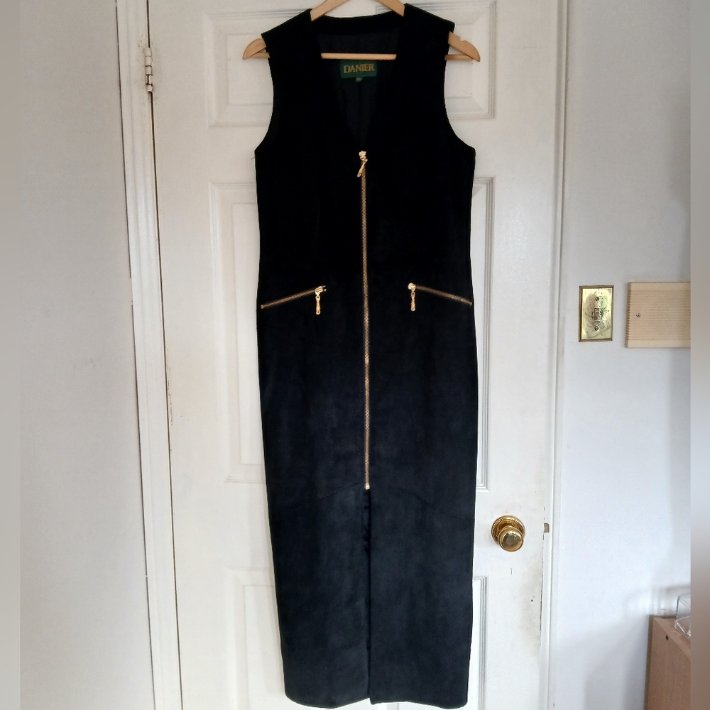 Vintage suede Danier leather dress with zip front